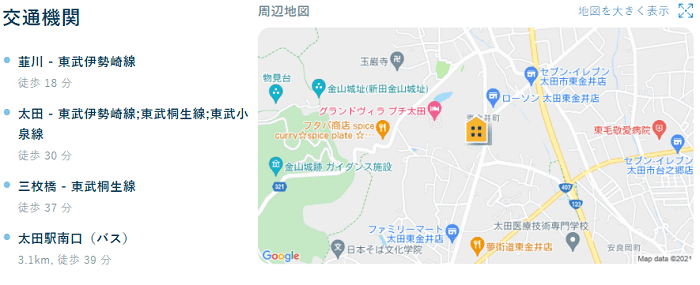 ビレッジハウス東金井地図写真